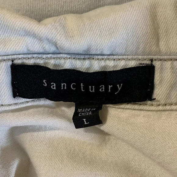 Sanctuary Women's‎ Lace Up Button Front Long Sleeve Collared Shirt Size L - Picture 6 of 12